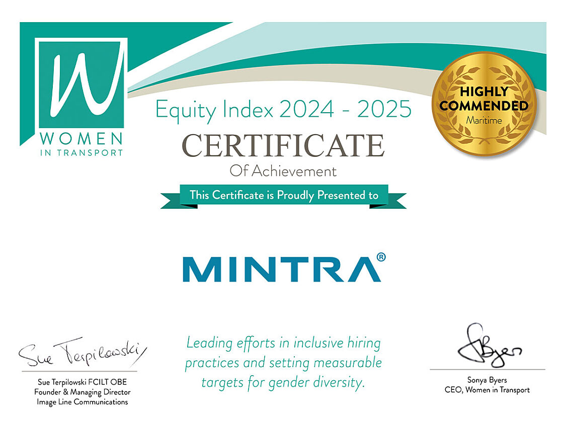 2025 Women in Transport Equity Index certificate