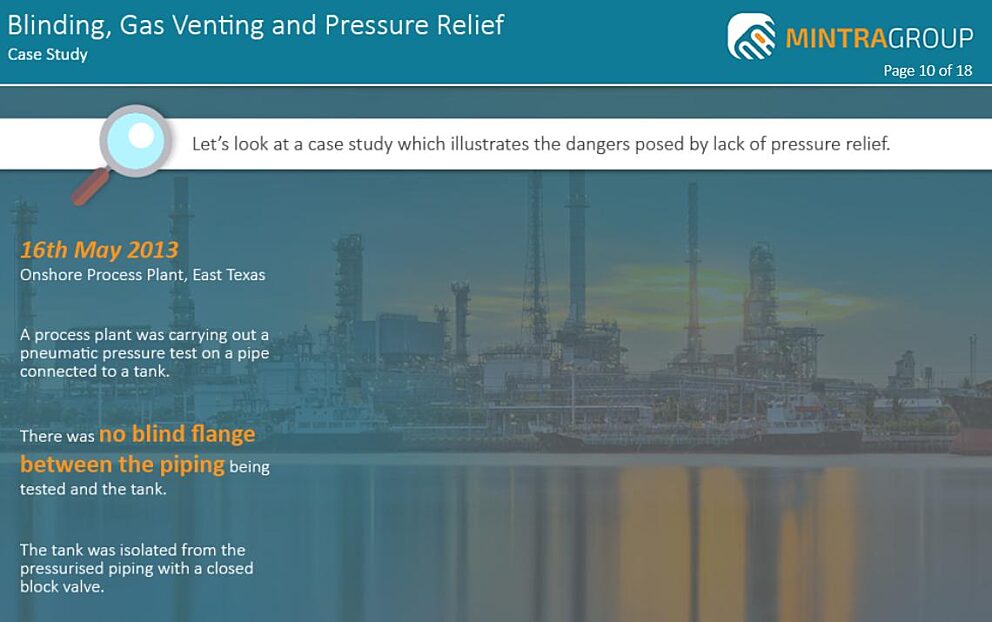 Blinding, Gas Venting and Pressure Relief Training