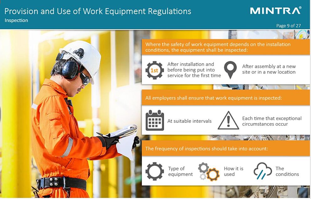Provision and Use of Work Equipment Regulations PUWER Training 5