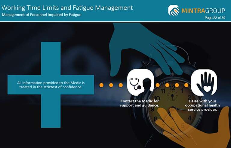 Working Time Limits and Fatigue Management Training