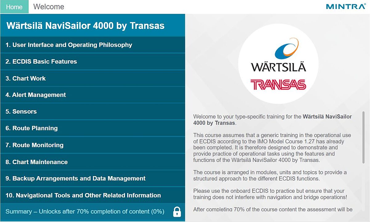 Wärtsilä NaviSailor 4000 by Transas Training