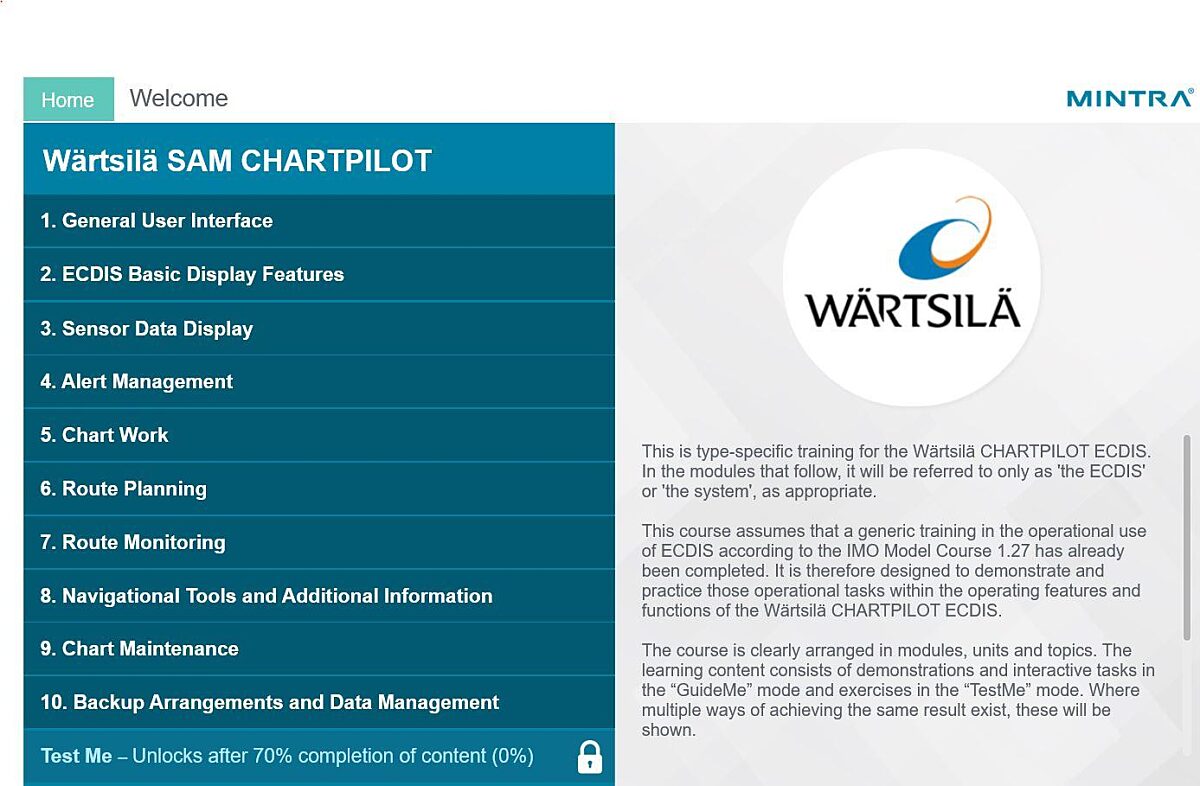 Wärtsilä SAM CHARTPILOT Training