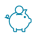 Wired outline savings pig 135px